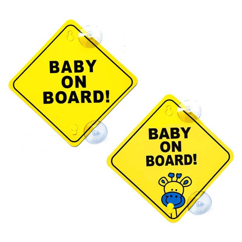 XUJLRL 2 Stück Baby an Bord Auto Warnschilder Wiederverwendbare Sicherheits Auto Warnschilder Baby an Bord Langlebiges Kinder an Bord Autoschild Hinweis-Aufkleber Achtung von XUJLRL