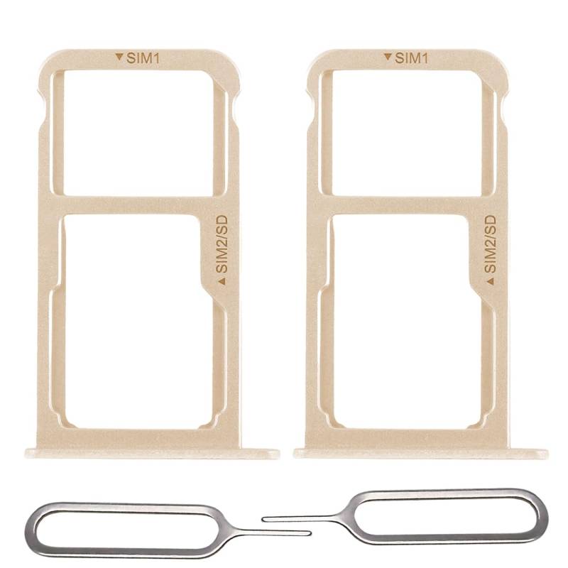 XUJLRL 2 Stücke SIM-Tray Karten-Halter Kompatibel mit Huawei P9 Slot Schlitten Rahmen Farbe:Gold von XUJLRL