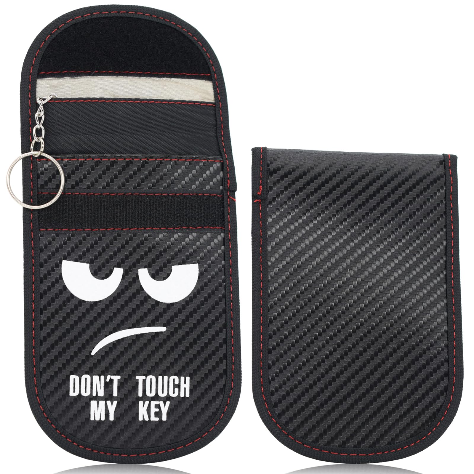 XUKEY 2 Stück Keyless Go Schutz Autoschlüssel Hülle RFID Schutz Autoschlüssel Tasche mit Schlüsselanhänger Schlüsseletui mit Schlüsselbund Car Key Safe von XUKEY