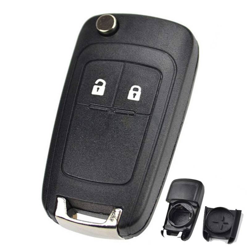 XUKEY 2 Tasten Autoschlüssel Ersatz Gehäuse Gehäuse für Opel Adam Astra J Insignia Mokka Zafira C Corsa D E Cascada Meriva Karl Viva Fob Gehäuse Smart Key Repair Kit Uncut Key Blade von XUKEY