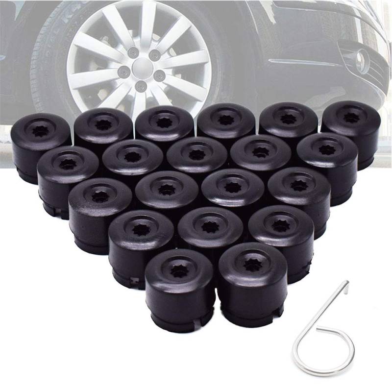 XUKEY 20Pcs 19mm Auto Radmutter Auto Nabe Schraube Abdeckung Schutzkappen Radmutter Schraube Kopfabdeckung Kappen Für Transporter T5 T6 2003-2020 von XUKEY