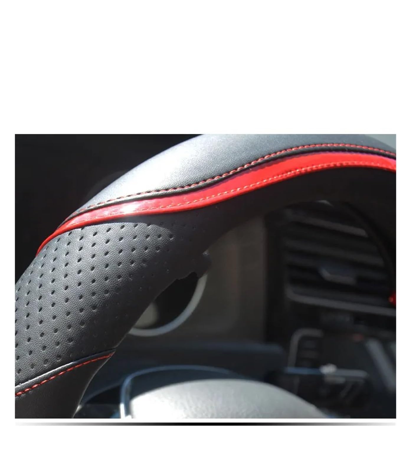 Auto Lenkradschoner Carbon Fiber PU Leder Auto Lenkrad Abdeckung Für A3 Für 8P Für A3 Für TDI Auto Zubehör Lenkradabdeckung(D shape Blue) von XUNANNAN