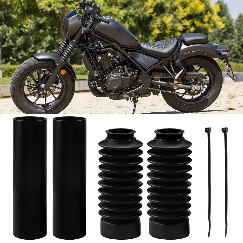 XUYUZDQ Motorrad Stoßdämpfer, Gummi Aluminium Vordere Obere Untere Gabel Staubschutz Gamaschen Gators Stiefel Stoßdämpfer Kompatibel mit Rebel CMX 300 500 CMX300 CMX500 Accessori (1 Satz) von XUYUZDQ