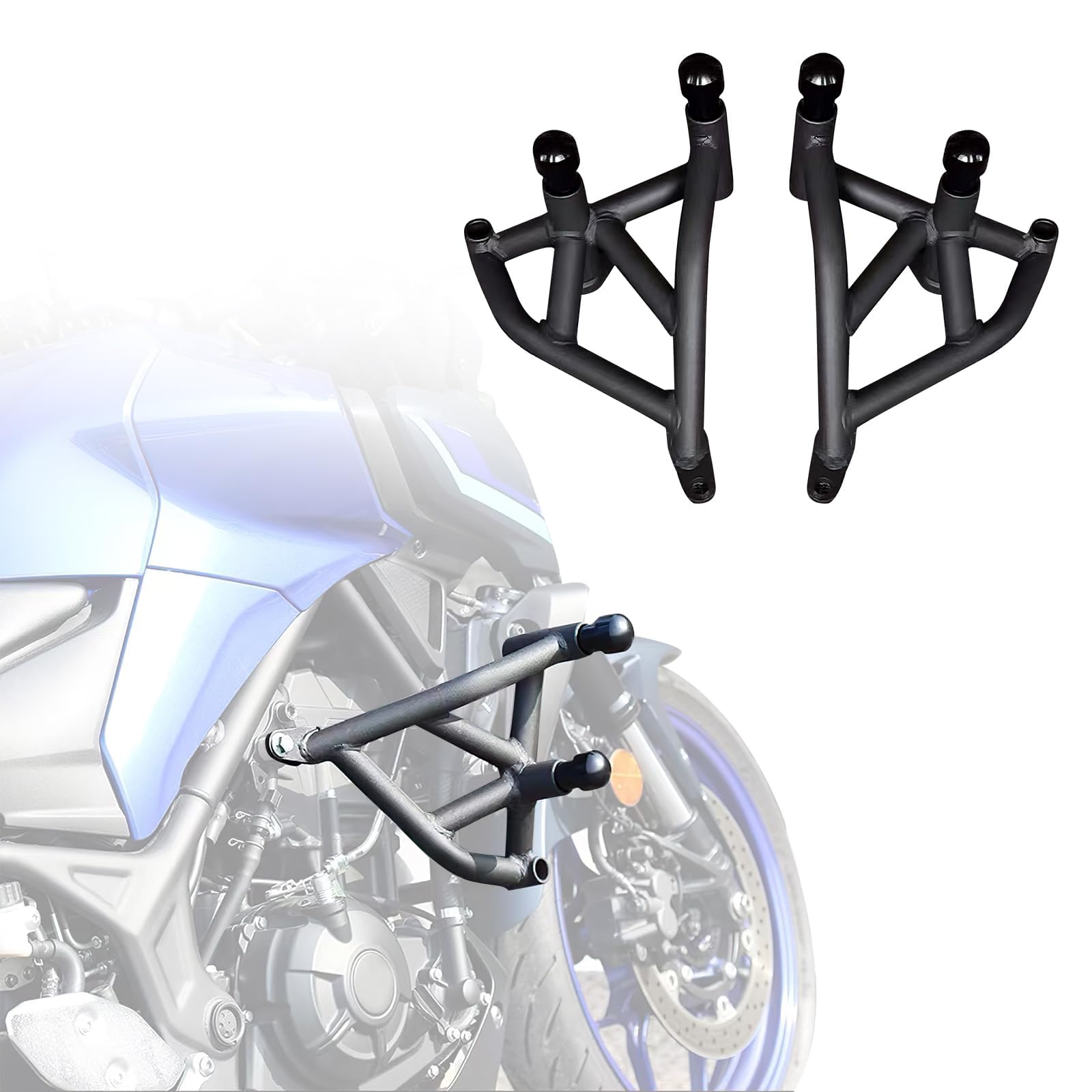 XUYUZDQ Motorrad Sturzbügel,Engine Guard Sturzbügelschutz Schwarz Protetive Highway Sturzbügel Stunt Bars kompatibel mit MT03 MT 03 MT-03 MT25 MT 25 Zubehör(Mattes Schwarz) von XUYUZDQ