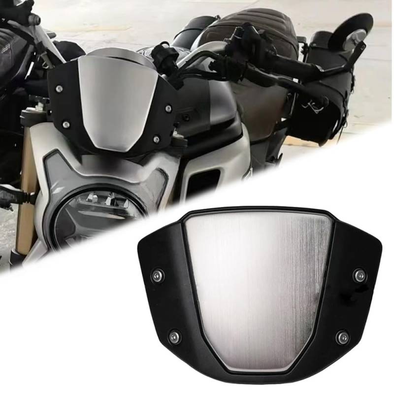 XUYUZDQ Motorrad Windschutzscheibe,Universal Motorcycle Modified Windschutzscheibe CNC Aluminum Windschutzscheiben Windshield Windabweiser für 700cl-X Clx700 Cl-X 700 Clx 2019-After (Silver) von XUYUZDQ