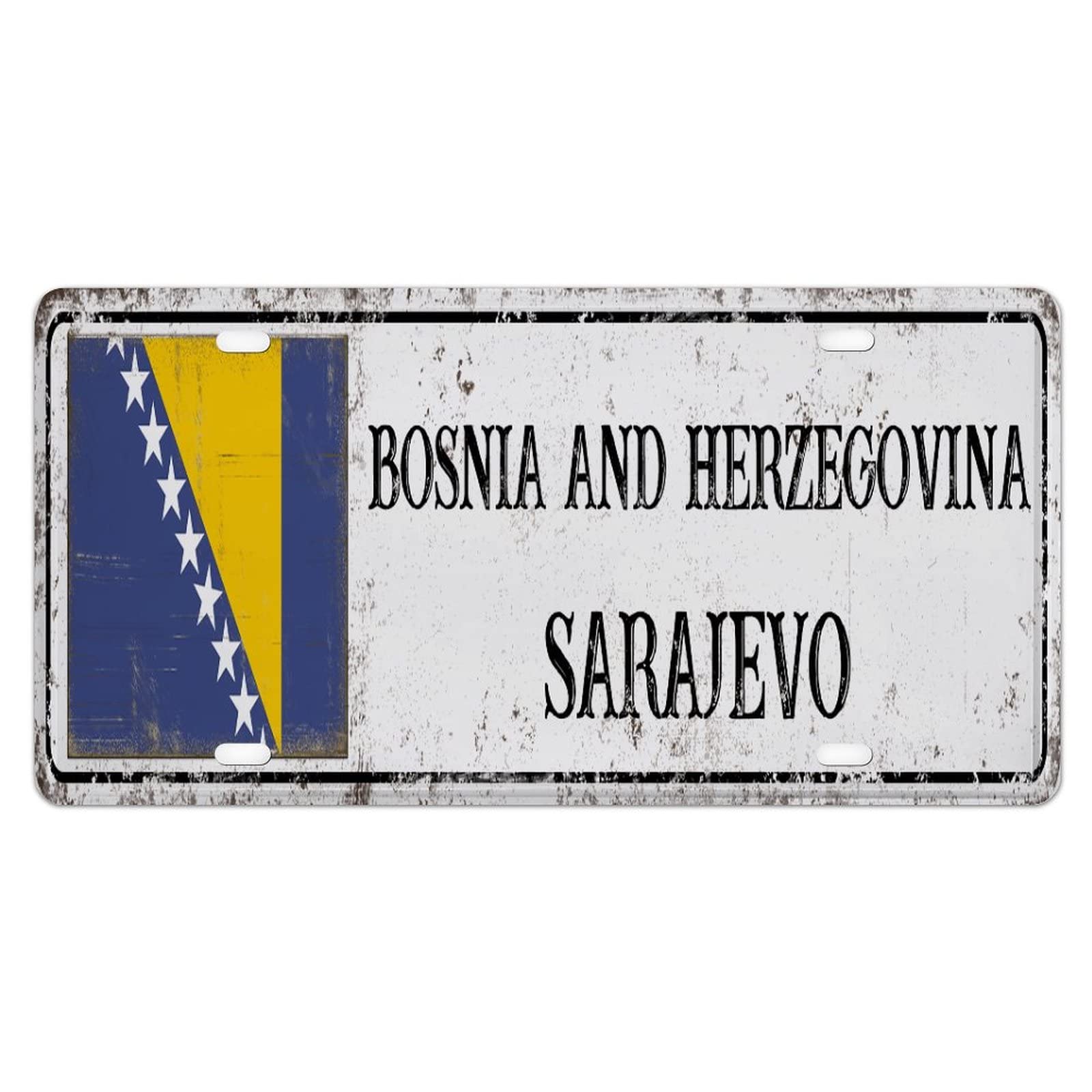 Bosnien und Herzegowina-Nummernschild, Aluminium, Landstadt, personalisierte vordere Nummernschilder, 15,2 x 30,5 cm, für Damen, Mädchen, Herren, Jungen von XVBCDFG