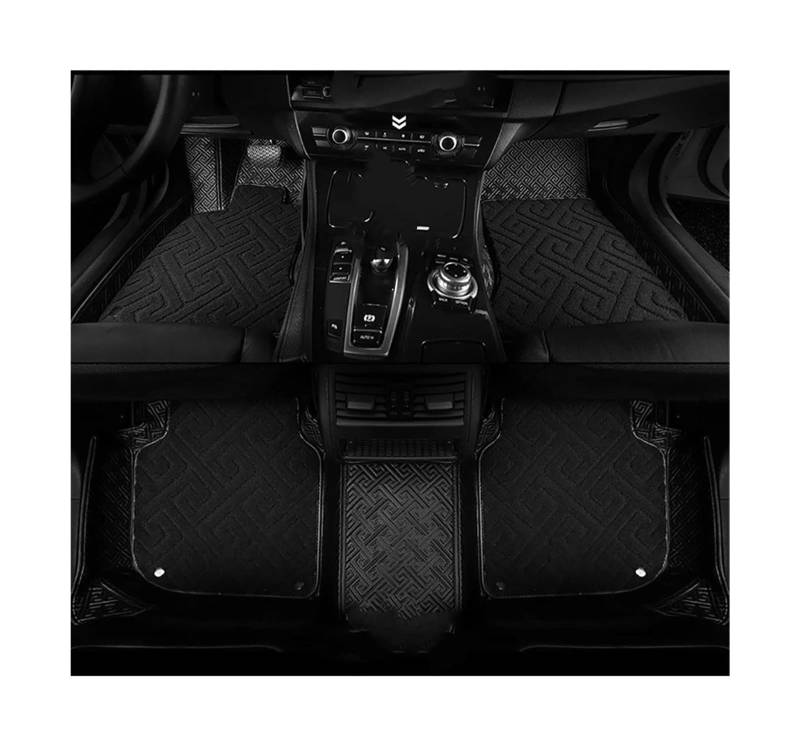 Auto Fußmatten Für Cadillac Für Lyriq 2015 2016 2017 2018 2019 2020 2021 2022 Custom Car Fußmatten Auto Teppiche Fuß Coche Zubehör Automatte Passend(Black Double) von XVGUOYAN