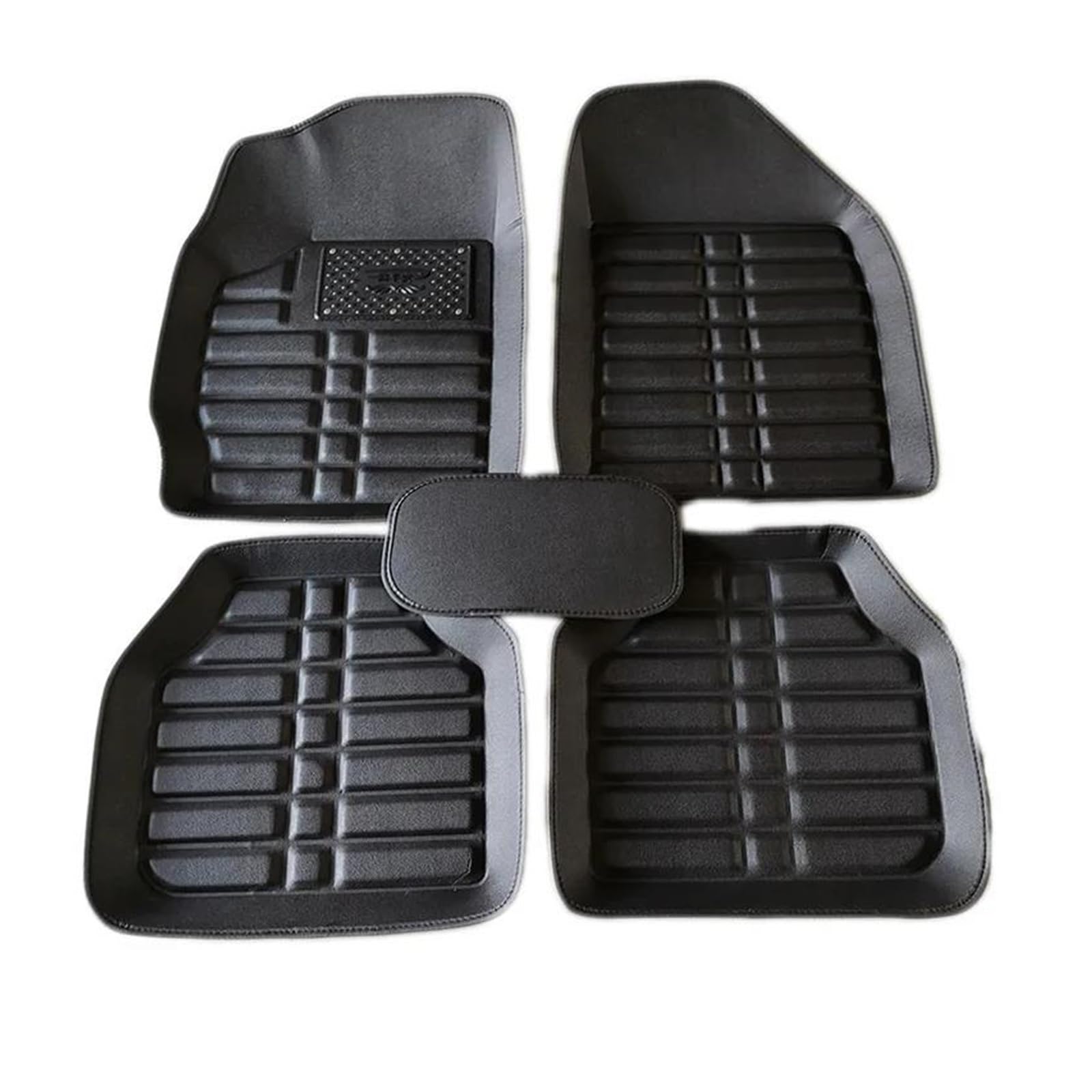 Auto Fußmatten Für Insight Für Hybrid Für ZE2 ZE3 2010 2011 2012 2013 2014 2015 2016 2017-2023 Leder Auto Fußmatten Anti-schmutz Pads Komplettset Auto Zubehör Automatte Passend(Schwarz) von XVGUOYAN