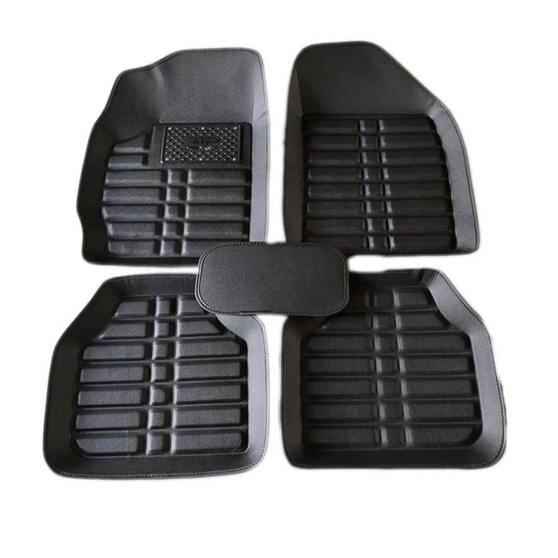 Auto Fußmatten Für Insight Für Hybrid Für ZE2 ZE3 2010 2011 2012 2013 2014 2015 2016 2017-2023 Leder Auto Fußmatten Anti-schmutz Pads Komplettset Auto Zubehör Automatte Passend(Schwarz) von XVGUOYAN