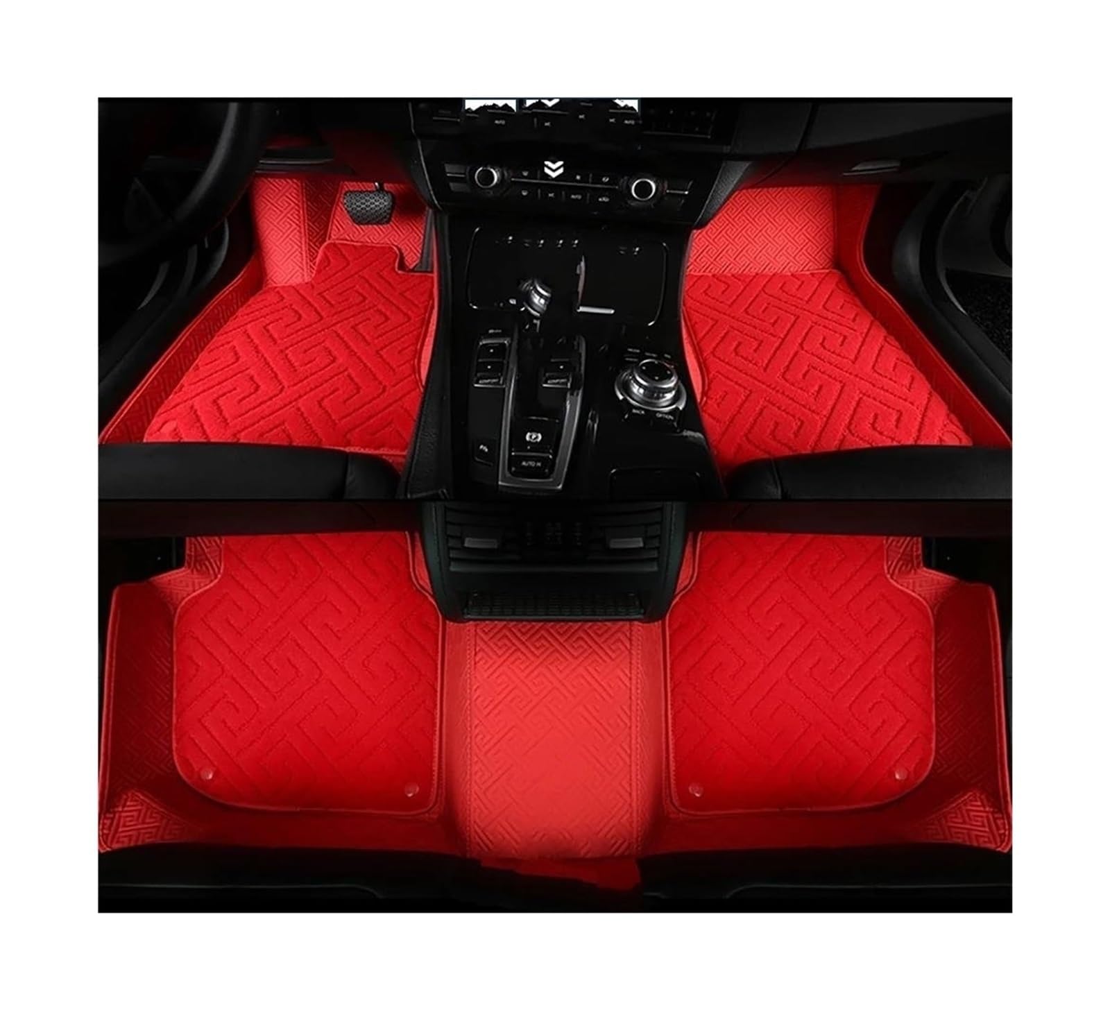 Auto Fußmatten Für Peugeot 2008 2013 2014 2015 2016 2017 2018 2019 2020 2021 2022 2023 Custom Car Fußmatten Auto Teppiche Fuß Coche Zubehör Automatte Passend(Red Double,2013-2019 2008) von XVGUOYAN