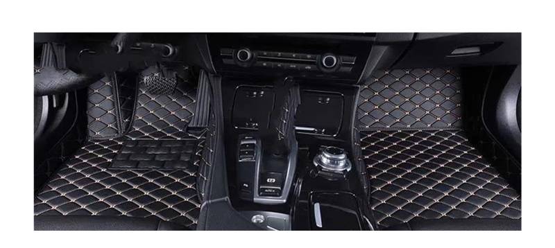 Auto Fußmatten Für Volvo Für S90 2016 2017 2018 2019 2020 2021 2022 2023 Custom Car Fußmatten Auto Teppiche Fuß Coche Zubehör Automatte Passend(Black Beige,2016-2017) von XVGUOYAN