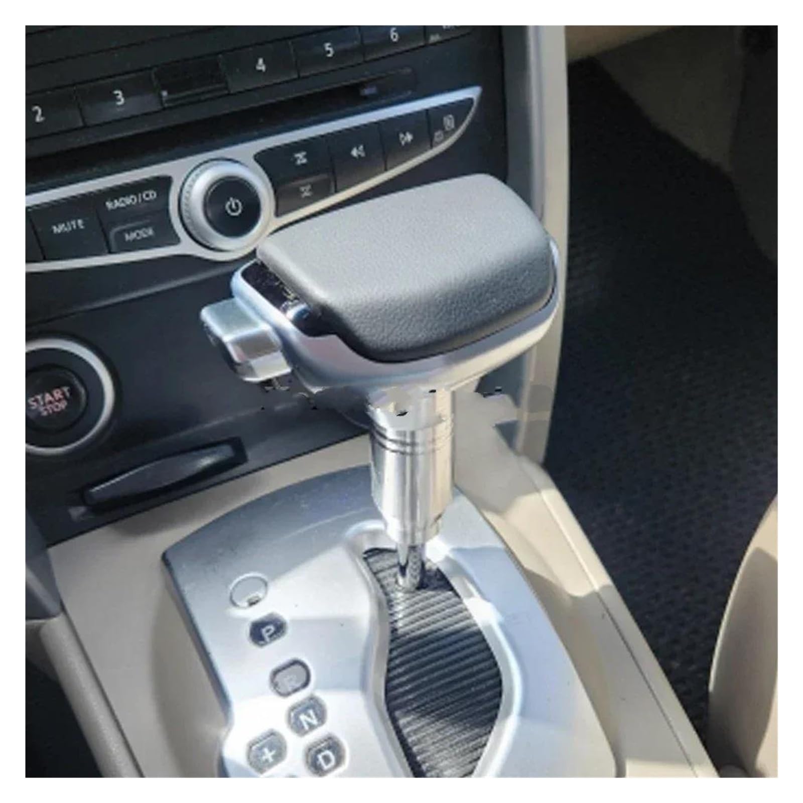 Auto Schalthebel Für Koleos Für Samsung Für QM5 2008 2009 2010 2015 Zubehör Automatische Schaltknauf Joystick Shifter Ball Mit Taste Schaltknauf Knauf(Leather) von XVGUOYAN