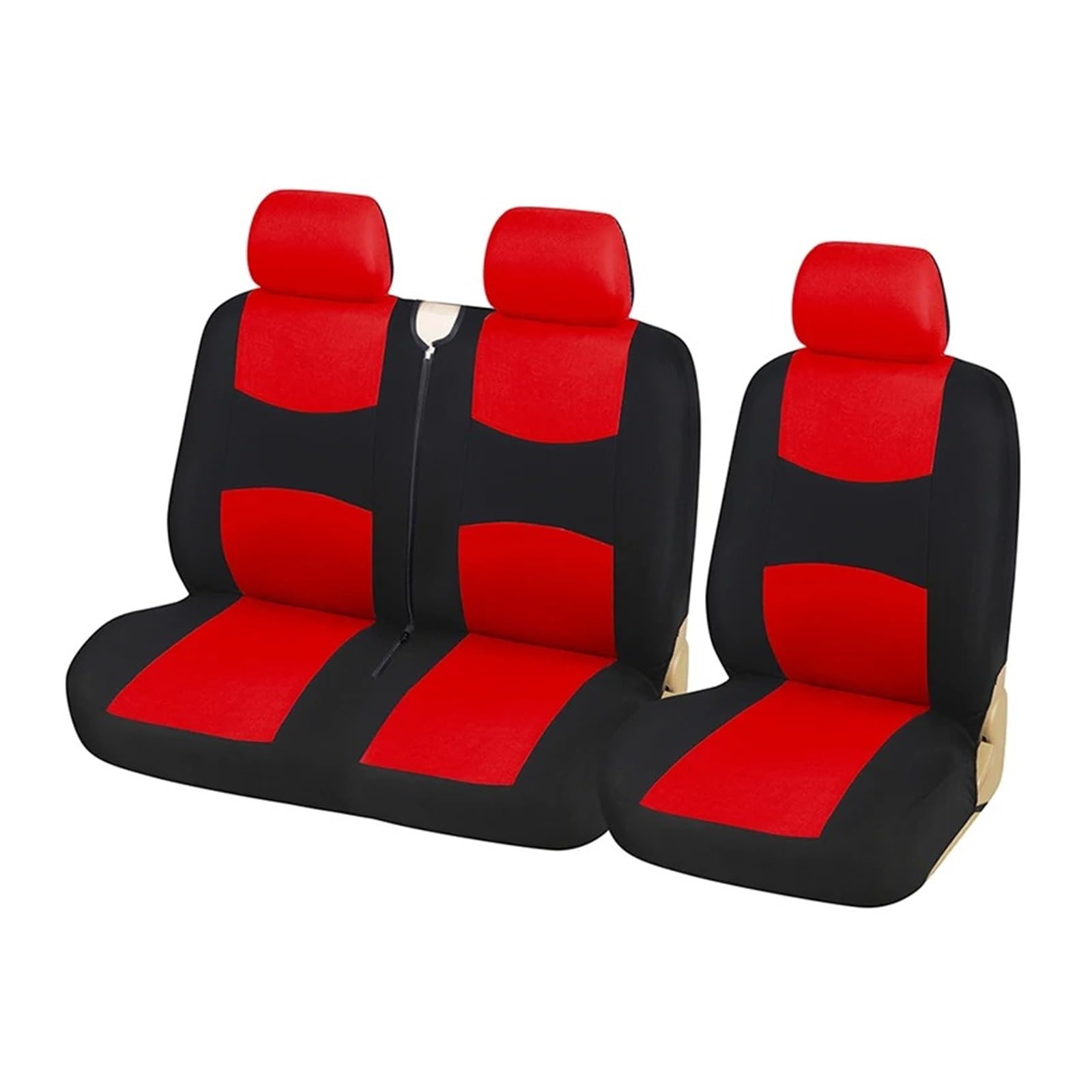 Autositzbezüge 1+2 Strapazierfähige Sitzbezüge Schwarze LKW-/Van-Universal-Autositzbezüge Für Peugeot Für Opel Für Vivaro Für Nissan Für Primastar Auto Sitzbezüge(RED) von XVGUOYAN