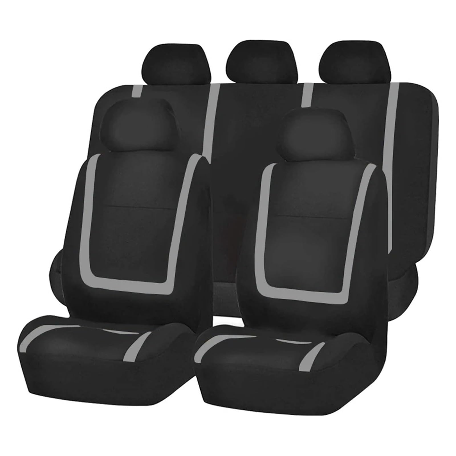 Autositzbezüge Komplettset Autositzbezug Aus Stoff Universell Polyester Atmungsaktiv Waschbar Geeignet Für Auto LKW Van SUV Autozubehör Innenausstattung Auto Sitzbezüge(Gray 5 Seat) von XVGUOYAN