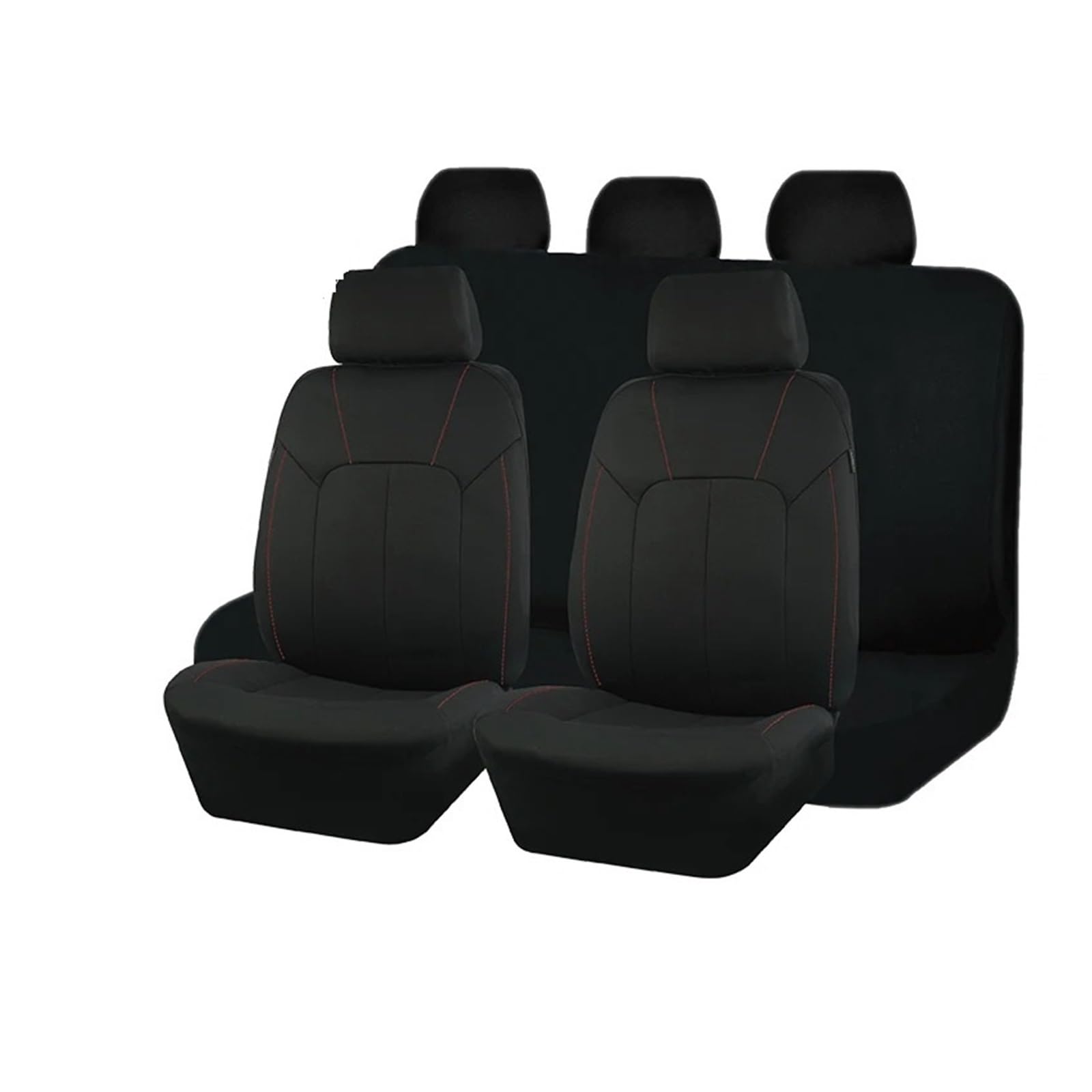 Autositzbezüge Schwarzer Universal-Autositzbezug Aus Polyester Komplettes Set Unisex-Zubehör Innendekoration Passend Für Auto SUV Van Sitzschutz Auto Sitzbezüge(5 Seat Red Line) von XVGUOYAN