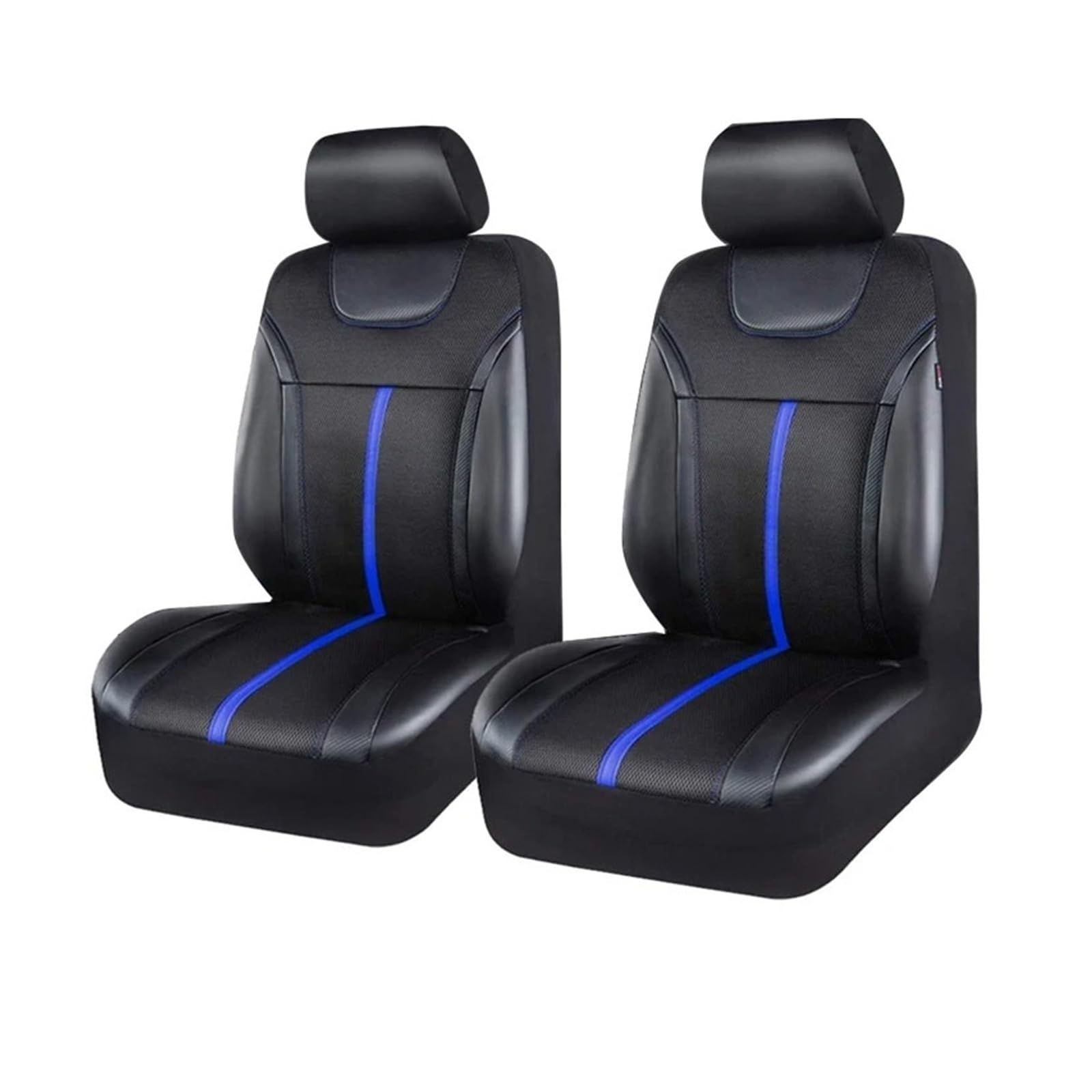 Autositzbezüge Sportlicher Universal-Autositzbezug Aus Carbonleder Passend Für SUVs Vans Limousinen LKWs Airbag-kompatibel Auto Sitzbezüge(Blue 2 Front Seat) von XVGUOYAN