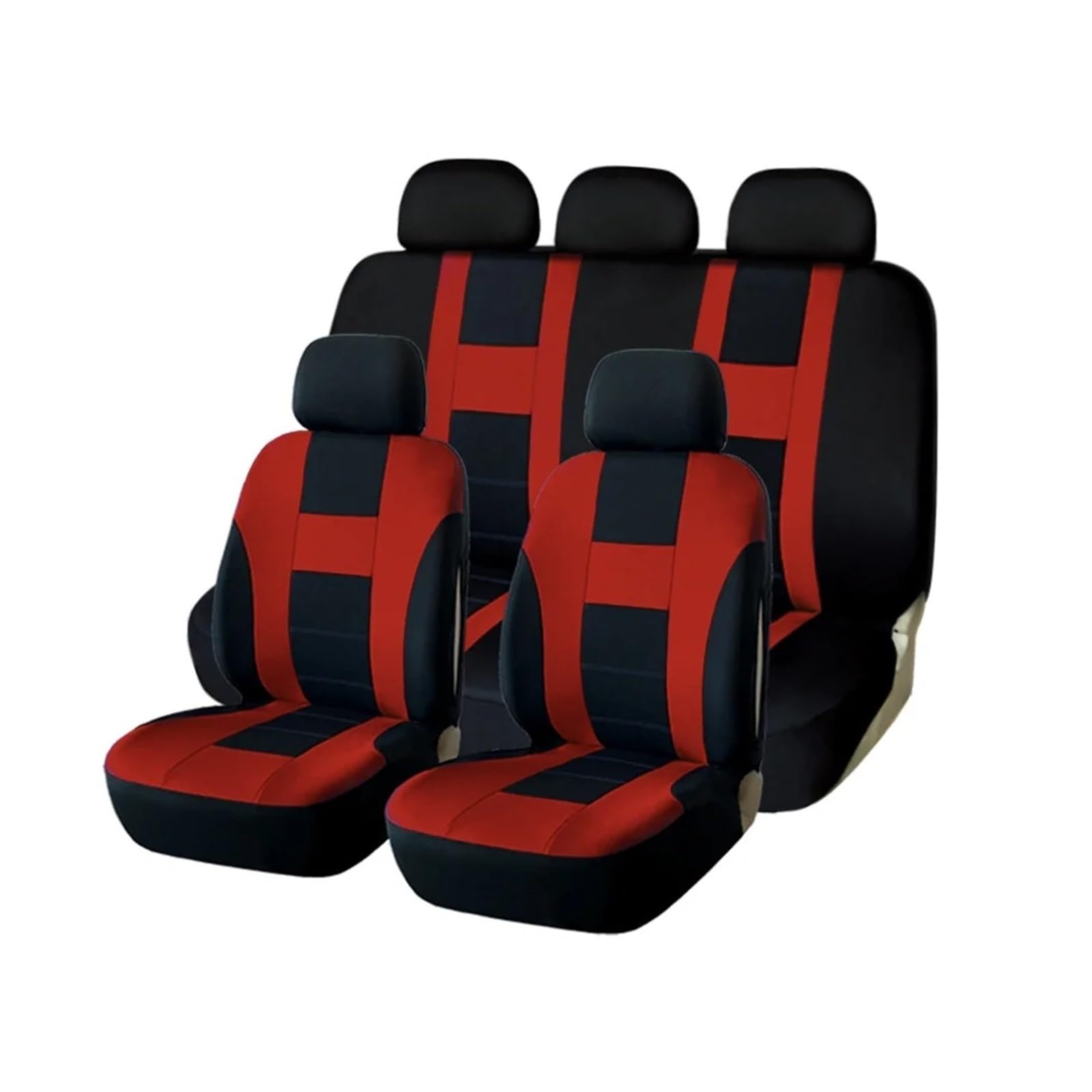 Autositzbezüge Universal Auto Sitzbezüge Komplettset Für Auto LKW SUV Van Polyester Vorne & Hinten Schutz Auto Sitzbezüge(Red Full Set) von XVGUOYAN