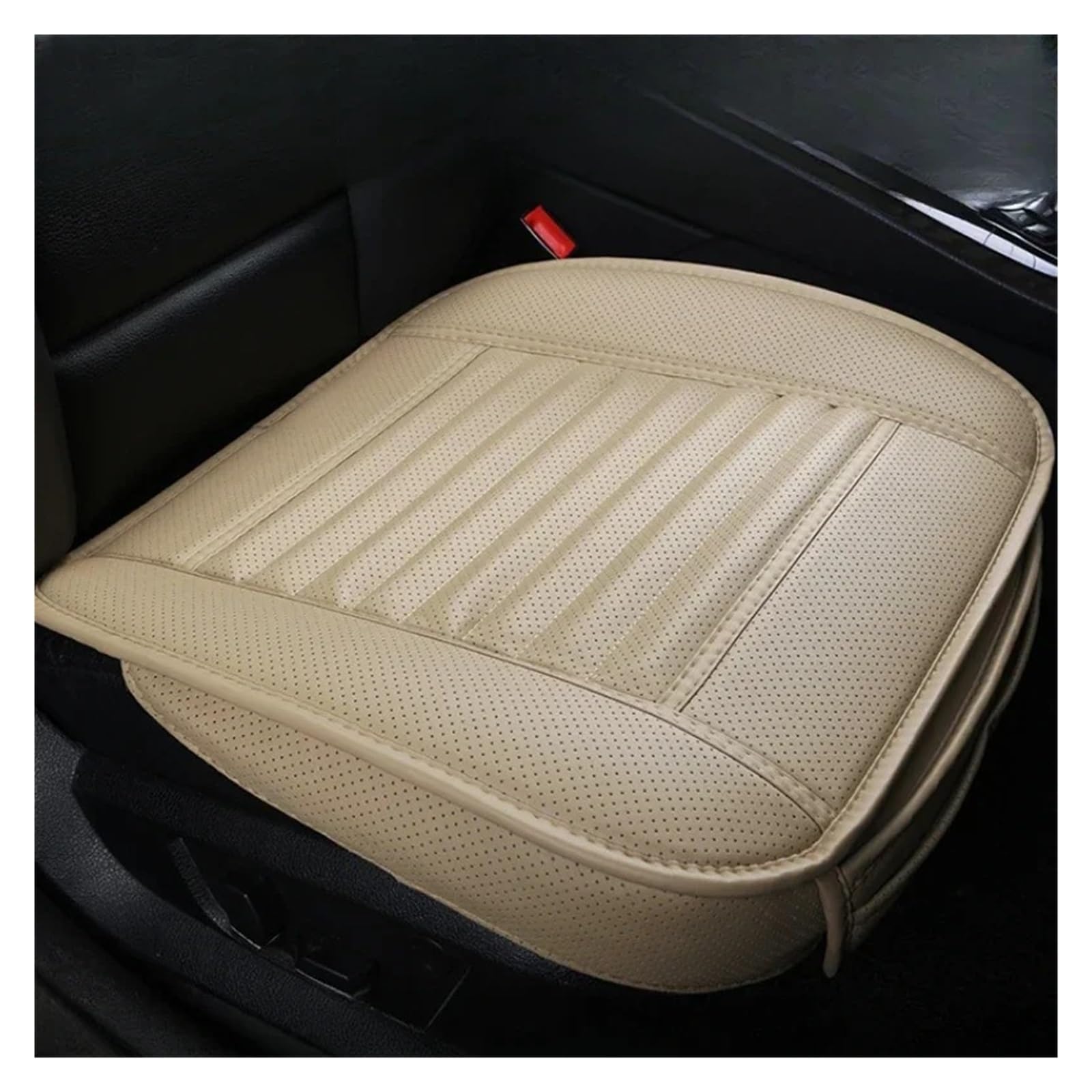 Autositzbezüge Universal-Autositzbezug Atmungsaktive PU-Leder-Unterlage Für Auto-Sitzkissen Auto-Vordersitzbezug Vier Jahreszeiten Anti-Rutsch-Matte Auto Sitzbezüge(Beige) von XVGUOYAN