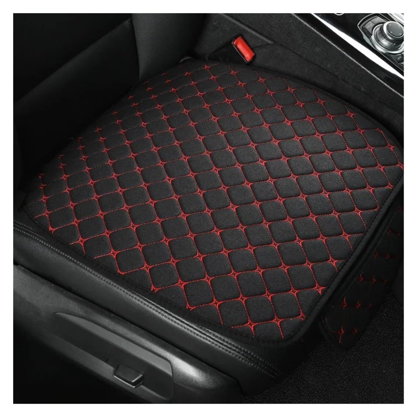 Autositzbezüge Universal Autositzbezug Protector Auto Flachs Vorne Hinten Hinten Rückenlehne Leinen Sitzkissen Pad Für SUV Limousine Fließheck LKW Auto Sitzbezüge(1pcs Black-red) von XVGUOYAN