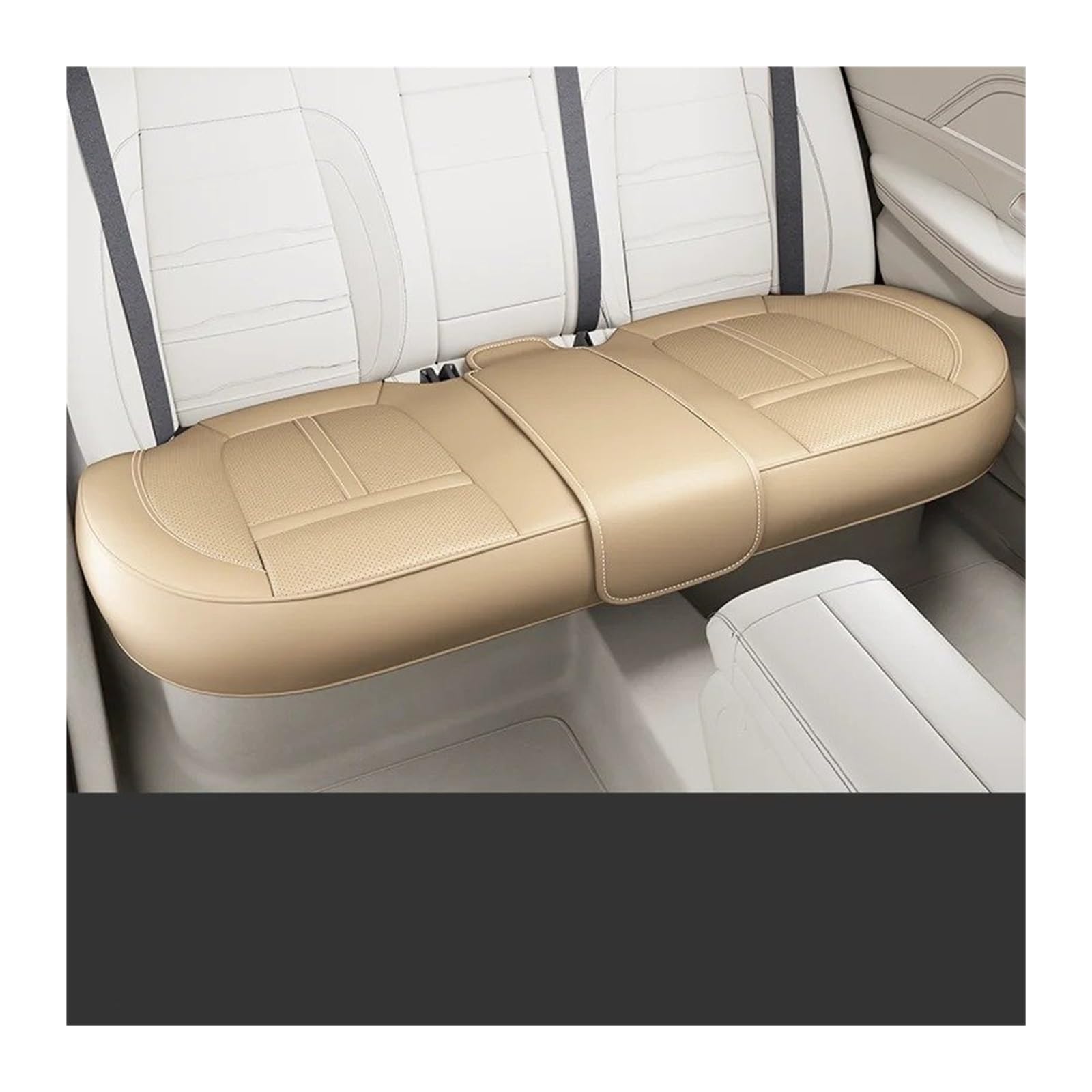 Autositzbezüge Verbesserte Autositzbezüge Aus Leder Atmungsaktive Sitzbezüge Für Die Meisten Autos/SUVs Universeller Autositzschutz Wasserdicht Auto Sitzbezüge(Rear Cushion Beige) von XVGUOYAN