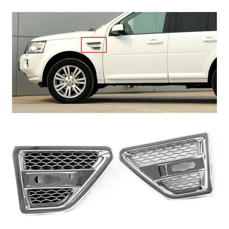 Front Kühlergrill Für Land Für Rover Für Freelander 2 LR2 2006-2016 Vorderseite Kotflügel Air Outlet Vent Abdeckung Grille Chrom Grill Haube Nebel Lampe Einlass Lünette Kühlergrill von XVGUOYAN