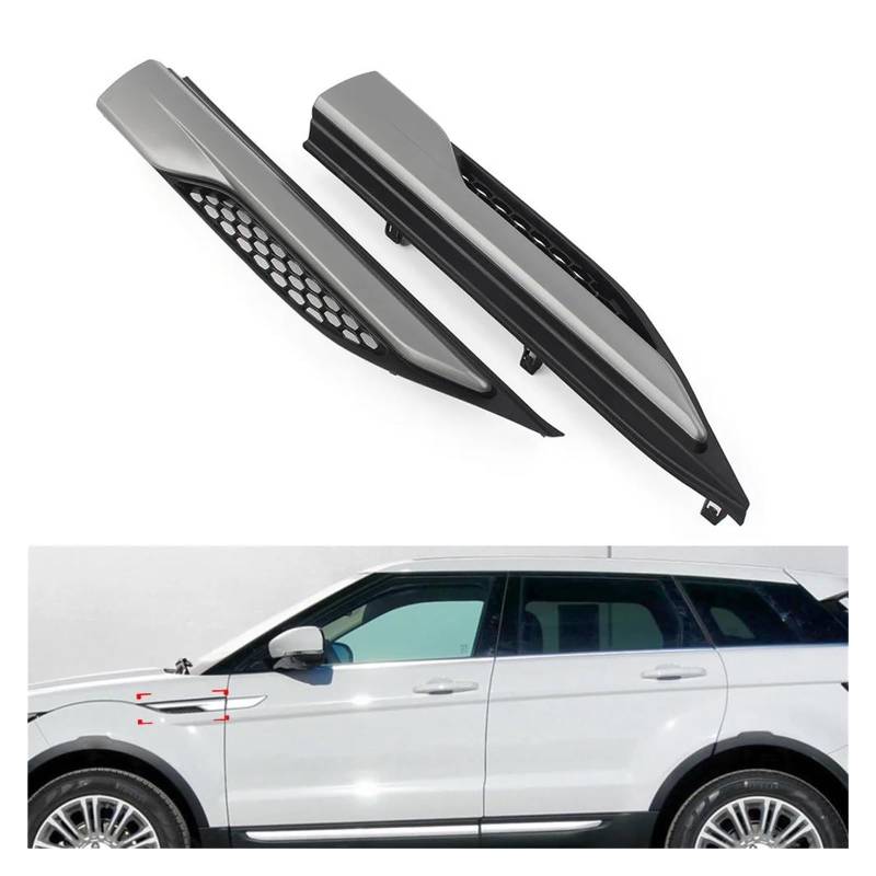 Front Kühlergrill Für Land Für Rover Für Range Für Rover Evoque 2012-2019 2 Stücke Grau Auto Kotflügel Vorne Side Grill Oberen Form Grille LR027316 Kühlergrill von XVGUOYAN