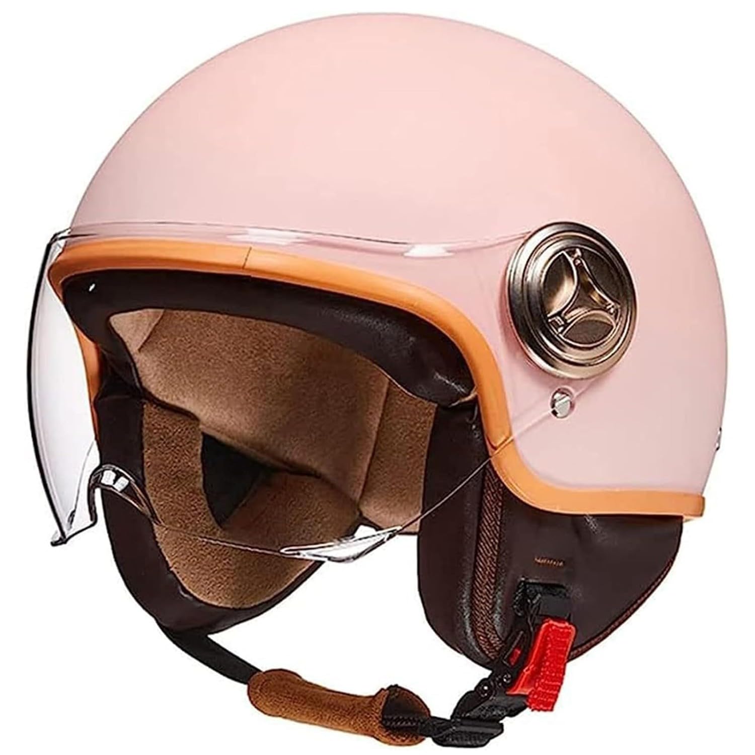 XWJBDF 3/4 Halber Motorradhelm, Retro-Motorradhelm, Retro-Jet-Helm Für Damen Und Herren, Moped, Motorrad, Helikopter 4,54-61CM von XWJBDF