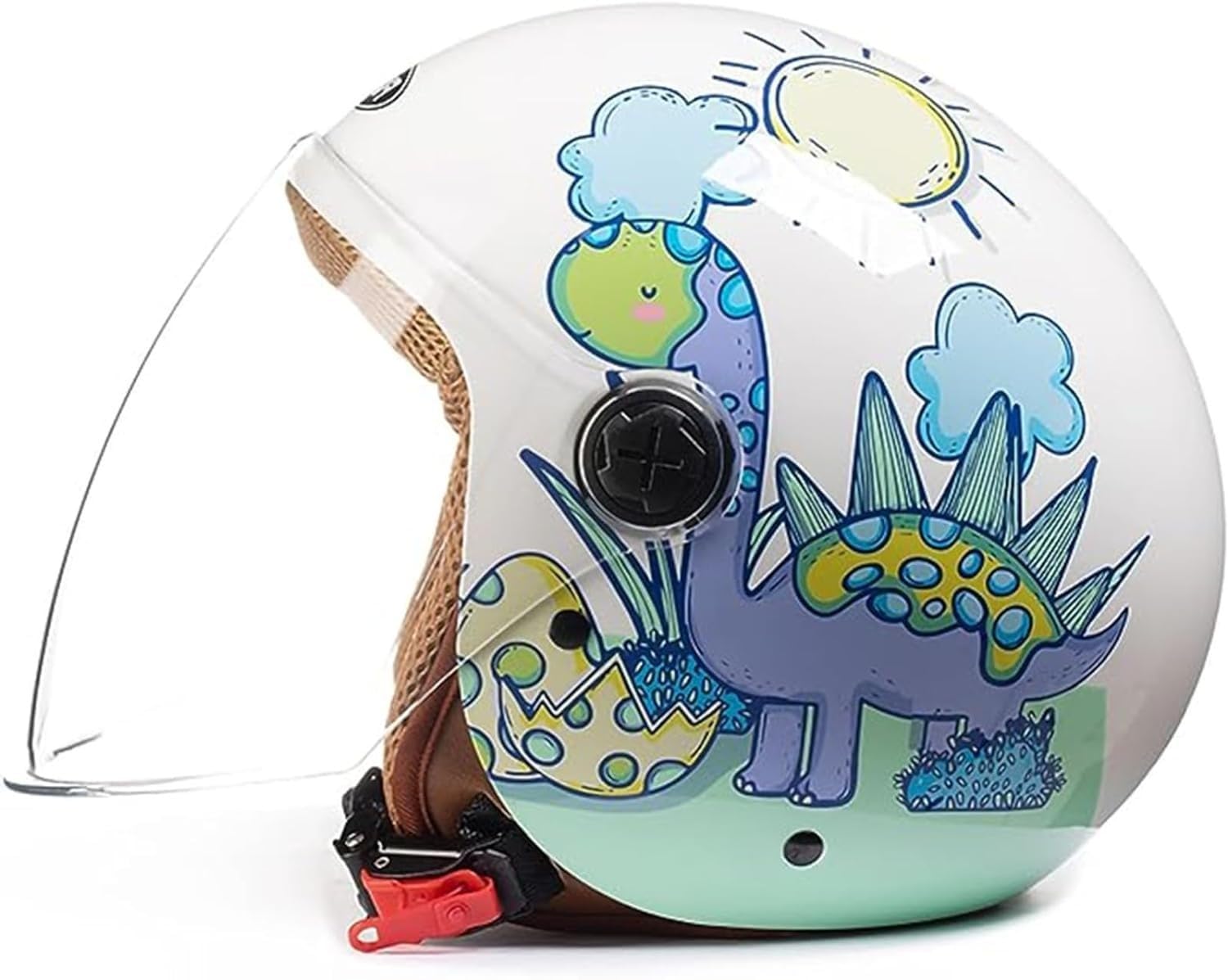 XWJBDF Kinder-Motorradhelm, 3/4-Helm Mit Offenem Gesicht Und Sonnenblende, Geeignet Für Jungen Und Mädchen Im Alter Von 3–15 Jahren, Geeignet Für Motorräder, Cruiser, Roller, Rollschuhe 3 von XWJBDF