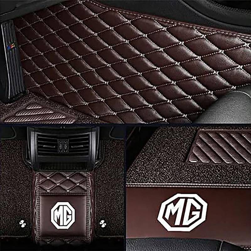 Auto-Fußmatten passend für MG 6 MG6 2020 2021 2022 2023, Allwetter-Pads, All Inclusive Stil Wasserdichtes Anti Rutsch Tragen Leder Automatten,A-Black von XWMRBD