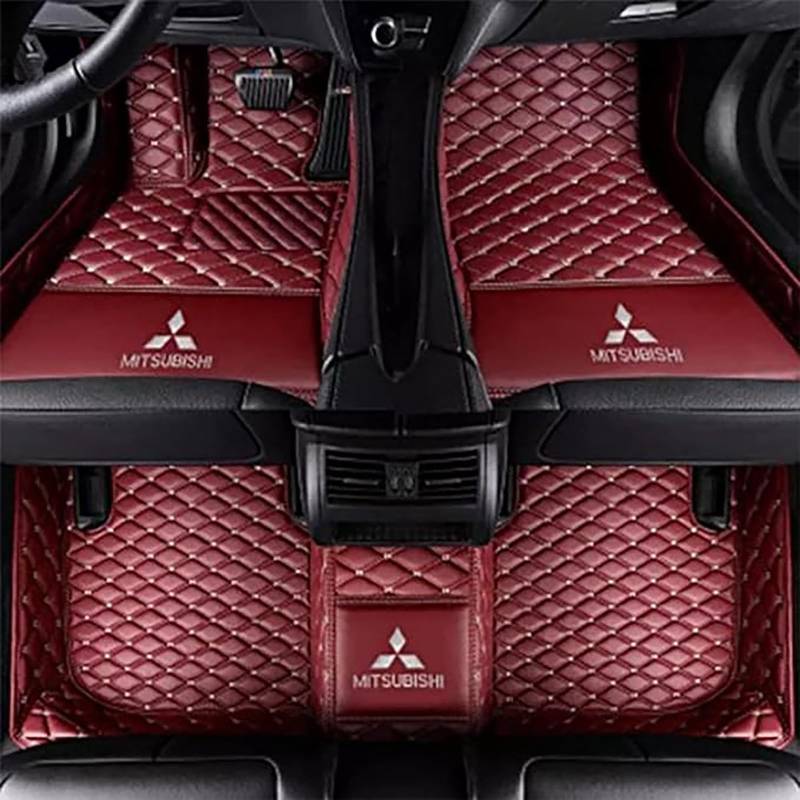 Auto-Fußmatten passend für Mitsubishi Grandis (7 Seats) 2006-2010, Allwetter-Pads, All Inclusive Stil Wasserdichtes Anti Rutsch Tragen Leder Automatten,G-Winered von XWMRBD