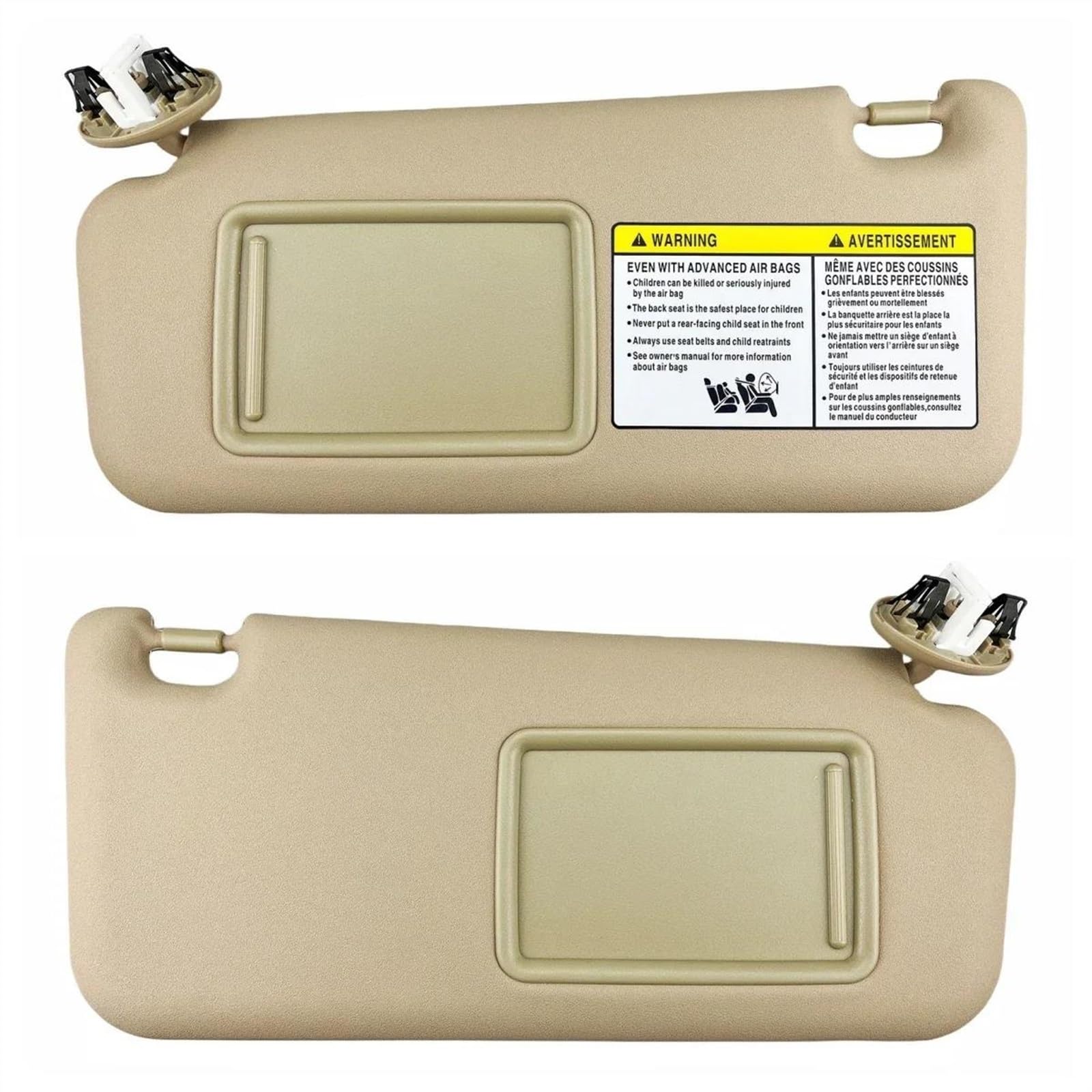 Für Toyota RAV4 2006-2013 OEM 74320-42501-B2, 74310-42452-B2Auto Innen Front Sonnenblende Panel W/Make-Up Spiegel Licht Sonnenblende(Beige,.Pair) von XWOEOAOQ