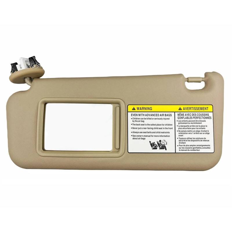 Für Toyota RAV4 2006-2013 OEM 74320-42501-B2, 74310-42452-B2Auto Innen Front Sonnenblende Panel W/Make-Up Spiegel Licht Sonnenblende(Beige,Left) von XWOEOAOQ