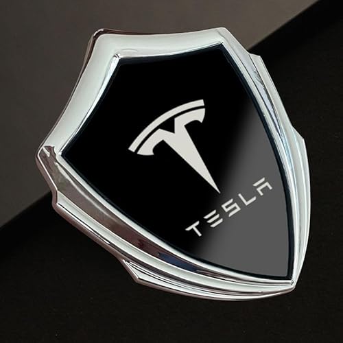 Autoemblem, für Tesla-Autoabzeichen Emblem Motorhaube Kofferraum Kühlergrillabzeichen Heckemblem wasserdicht,A von XWSBUDE