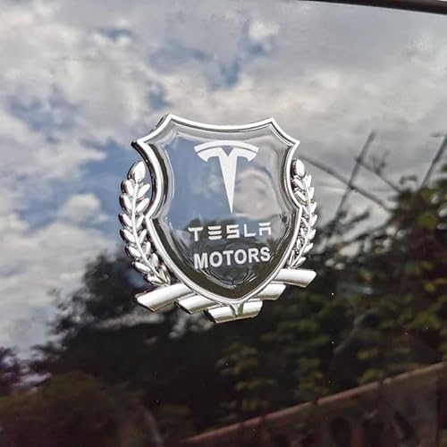 Autoemblem, für Tesla-Autoabzeichen Emblem Motorhaube Kofferraum Kühlergrillabzeichen Heckemblem wasserdicht,A von XWSBUDE