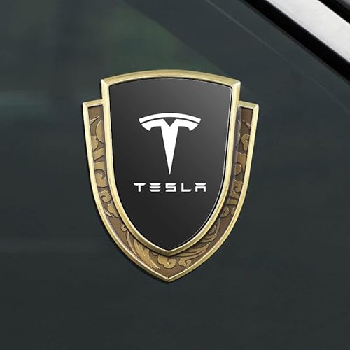 Autoemblem, für Tesla-Autoabzeichen Emblem Motorhaube Kofferraum Kühlergrillabzeichen Heckemblem wasserdicht,B von XWSBUDE