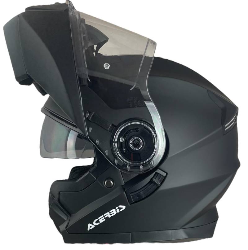 ACERBIS Serel 22.06 Motorrad Klapphelm, Mattschwarz, Größe M (57/58), Modularhelm mit Sonnenbrille, vollständig zugelassen von XX DOBLE