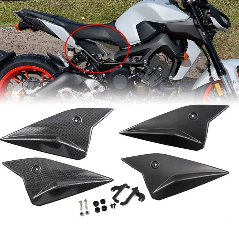 Motorrad Sitz Seite Paneele Abdeckung Verkleidung Motorhaube Abdeckungen für MT09 FZ09 MT-09 FZ-09 2014 2015 2016 2017 2018 2019 2020, Kohlefaser Aussehen von XX eCommerce