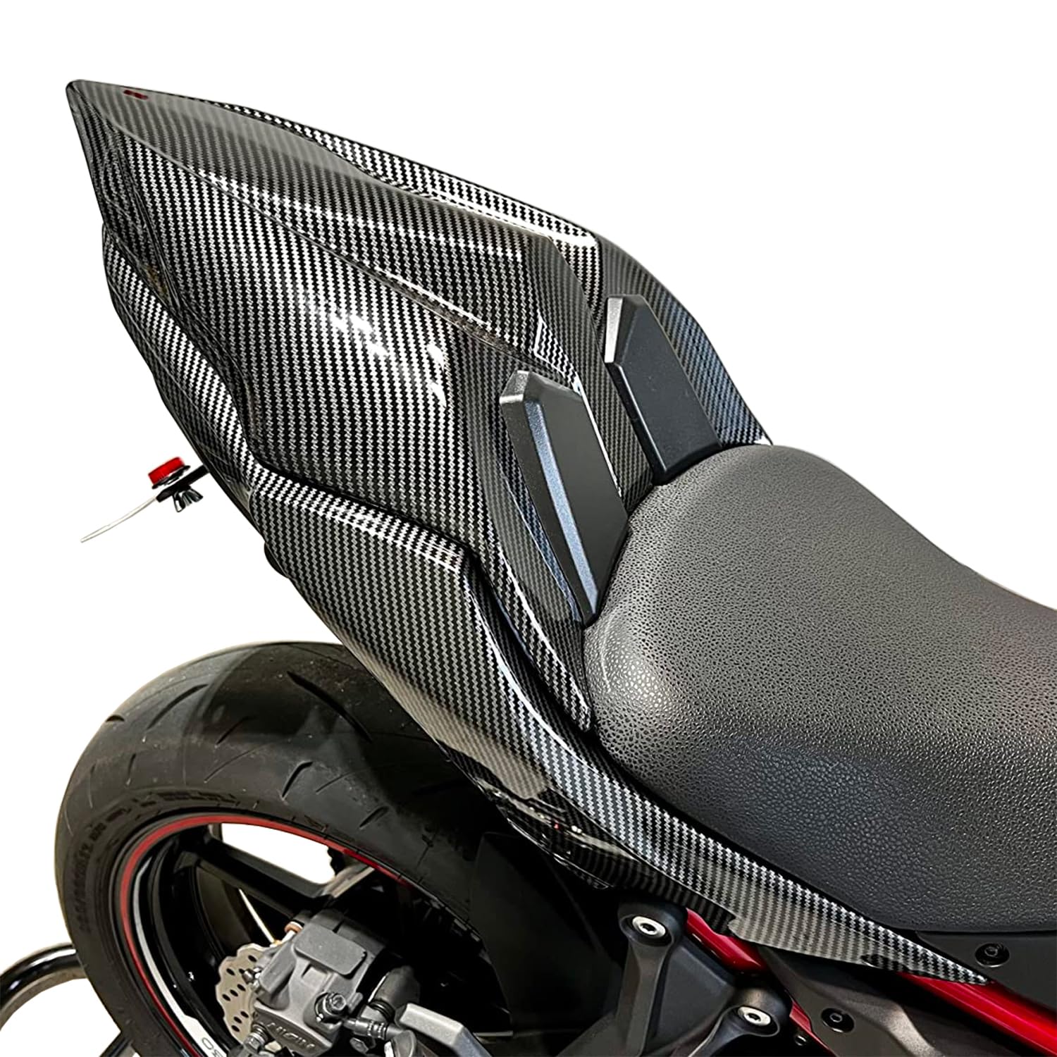 Motorrad Soziusabdeckung Sitzkappe Verkleidung Heckabdeckung Rücksitzbezug für Z650 NINJA650 Ninja 650 Z650 2017 2018 2019 2020 2021 2022 2023 2024 (Kohlefaser-Look) von Lorababer