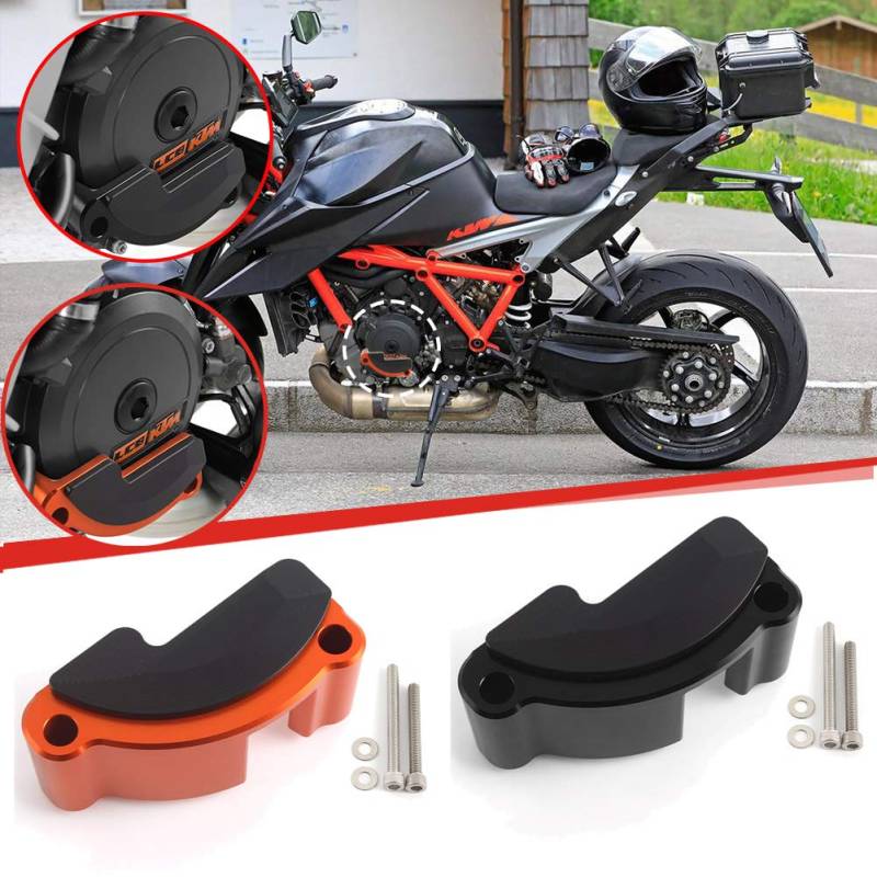 Lorababer Motorrad Links Motor Rennen Kupplung Abdeckung Fall Schieberegler Bewachen Beschützer für 1290 Super für Duke R GT RC8 (Orange) von XX eCommerce