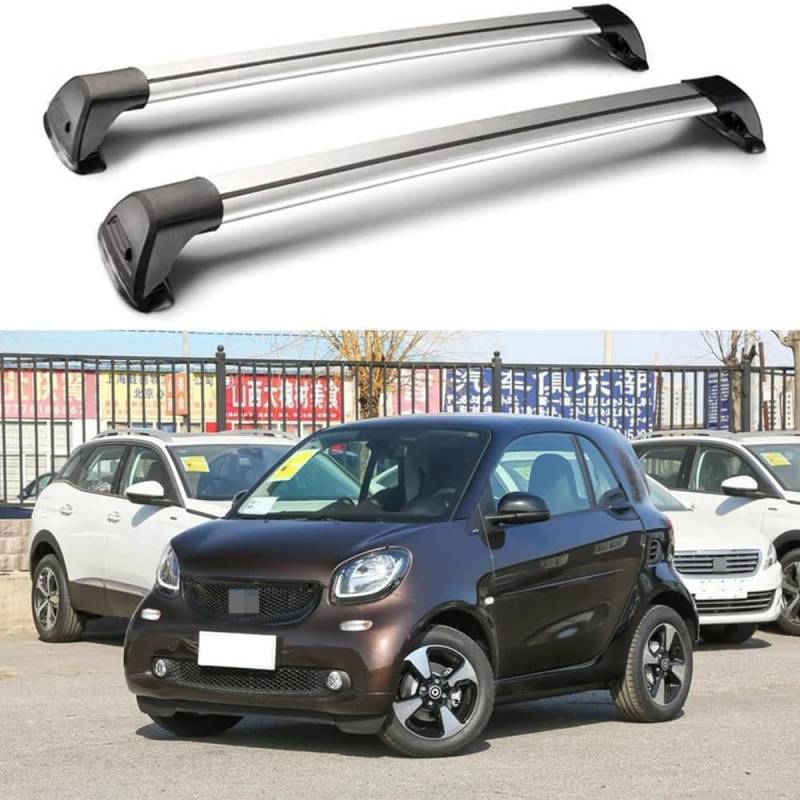 XXCCDXS 2-teiliger Dachträger, Für Smart Fortwo 453 2 Door 2015-2020, Relingträger Fahrradträger,Aluminium Dachgepäckträger,B von XXCCDXS