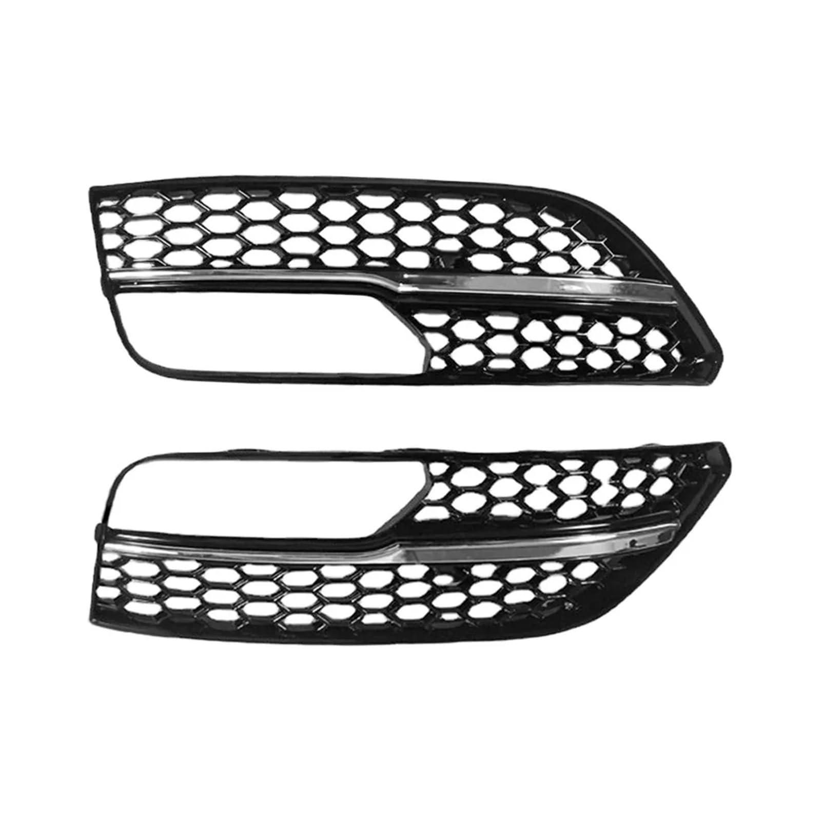 2 STÜCKE Frontstoßstange Nebelscheinwerfer Surround Cover Grille Kompatibel for Audi A3 Fließheck 2013 2014 2015 2016(Chrome Black) von XXDRKEGS