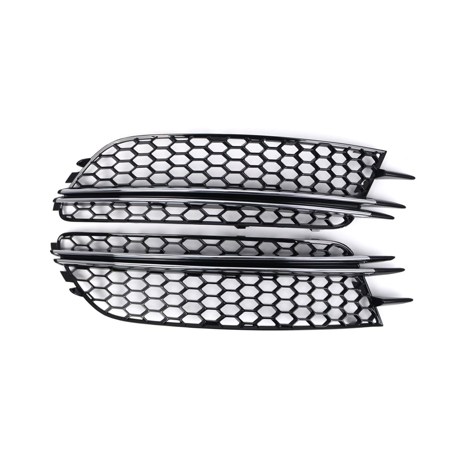 2X Nebelscheinwerfer-Lampengitter-Grillabdeckung kompatibel for A6 C7 Sedan Standard Pre-Facelift 2012-2015 Honeycomb Mesh 4G0807681 4G0807682(Chrome Silver-B) von XXDRKEGS