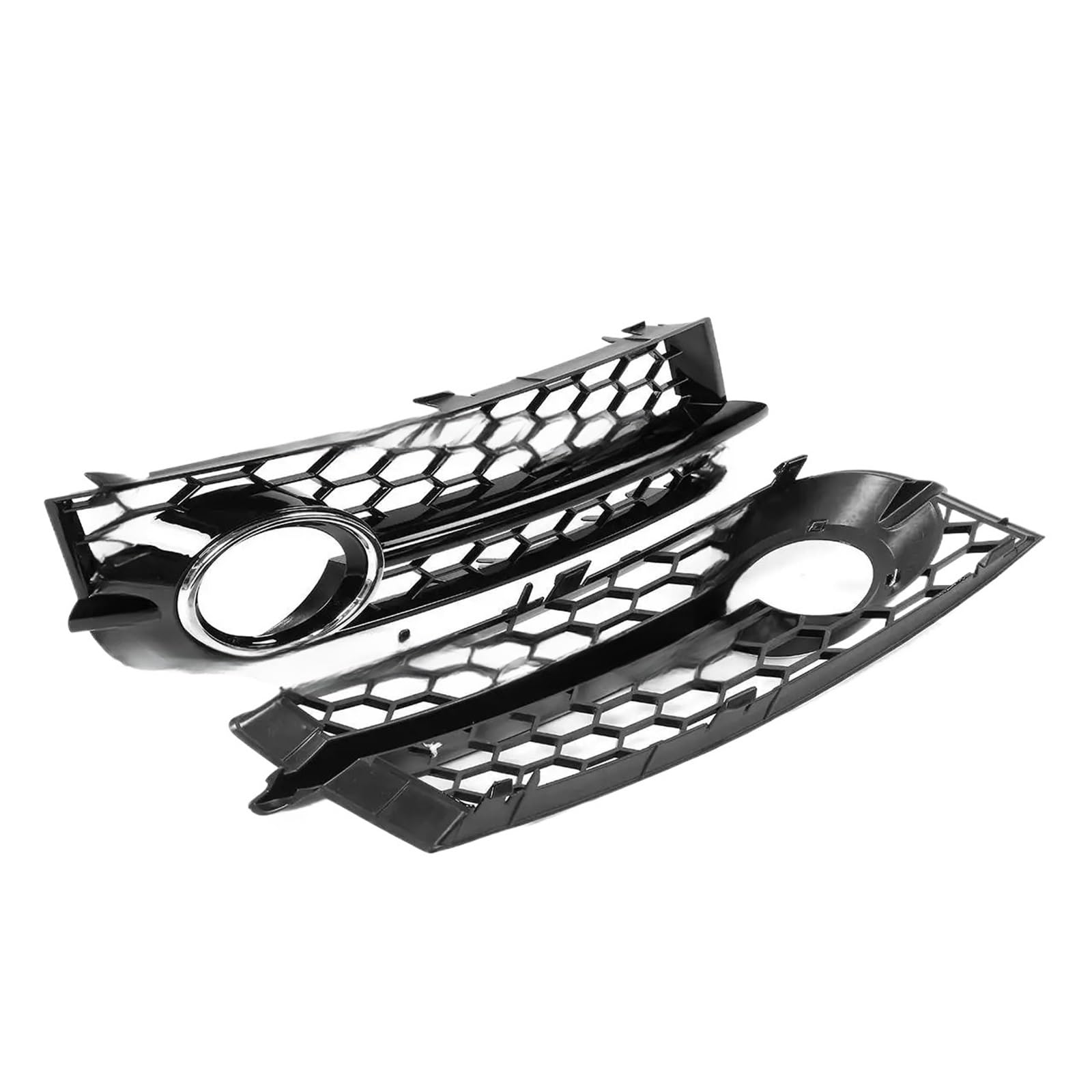 2x Auto Nebelscheinwerfer Grill Lampenabdeckung Zierleiste Waben Sechskant Kühlergrill Kompatibel for Audi TT 8J 2006-2014 8J080768201C 8J080768101C(Silver) von XXDRKEGS