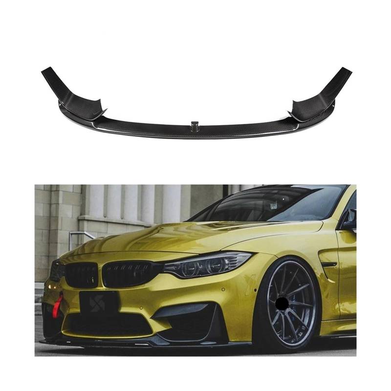 3 PCS Dry Carbon Fiber Front Bumper Lip Canards Kompatibel for BMW F80 F82 F83 M3 M4 2014-2020 Spoiler Splitter Flap Wings Auto Styling von XXDRKEGS