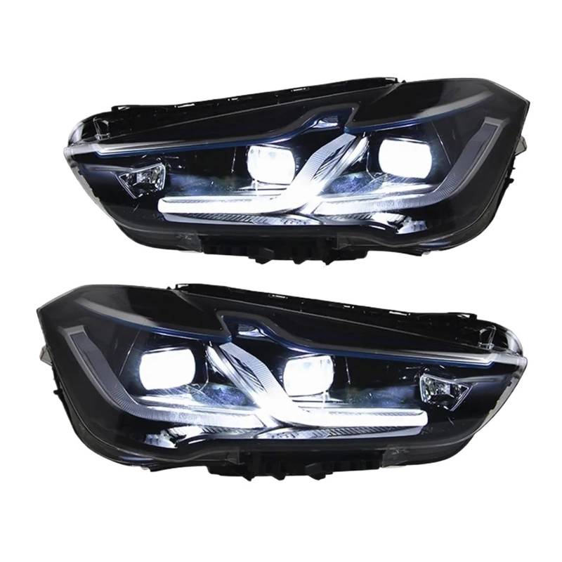 Auto Front Lichter Kompatibel for BMW X1 Scheinwerfer 2016-2021 F48 Scheinwerfer Montage F49 DRL Signal Lichter Automotive zubehör(Original Xenon) von XXDRKEGS