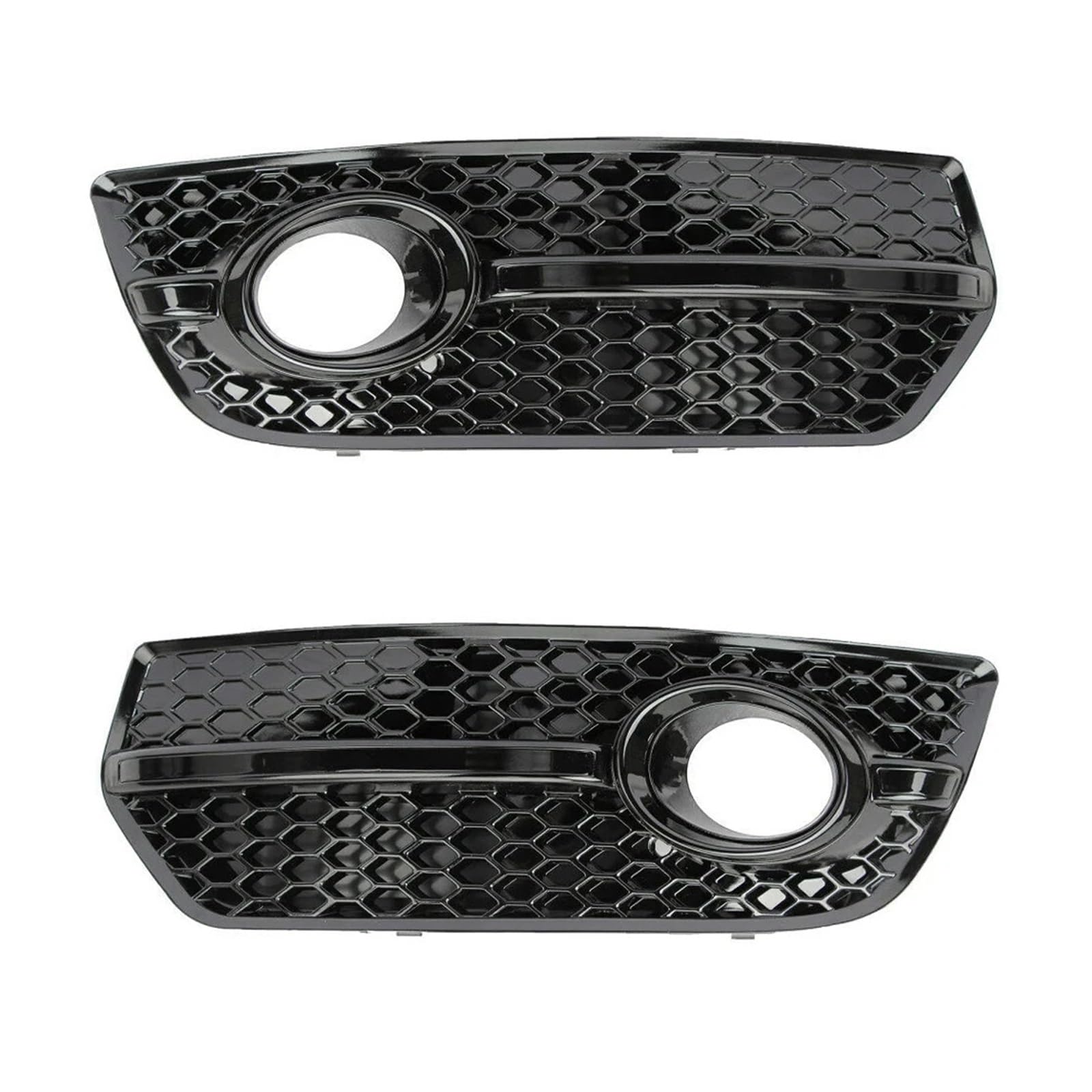 Auto Front Stoßstange Nebel Licht Lampe Abdeckung Waben Grille Grill Glänzend Schwarz Kompatibel for Q5 2009 2010 2011 2012 Auto zubehör(1 pair black) von XXDRKEGS