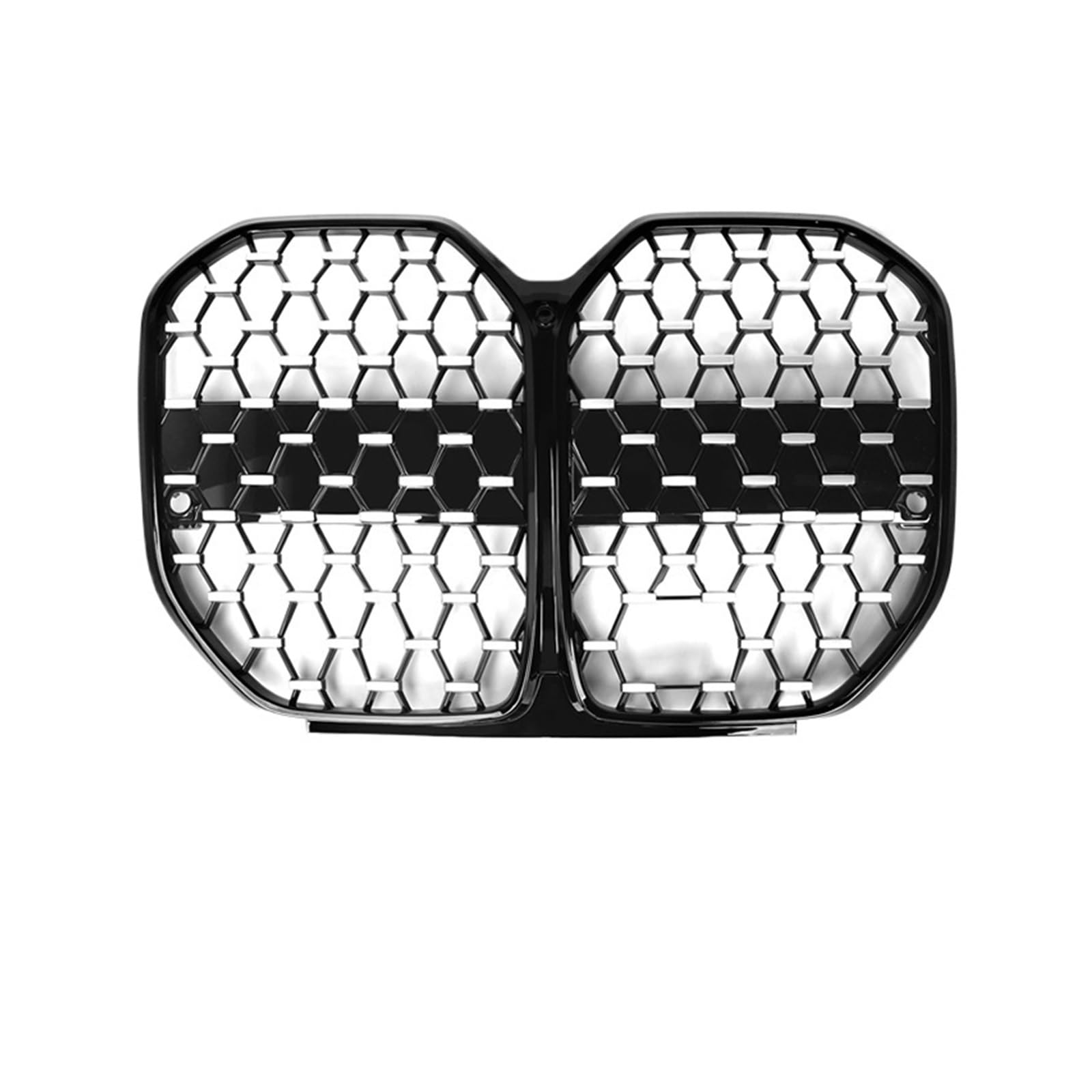 Auto-Frontgrill, kompatibel mit BMW 4er G22 G23 G26 2/4-Türer 2021–2023, 420i, 430i, 435i, M440i, Nierenstoßstangen-Oberteil, Racing-Grill(26 Black Silver) von XXDRKEGS