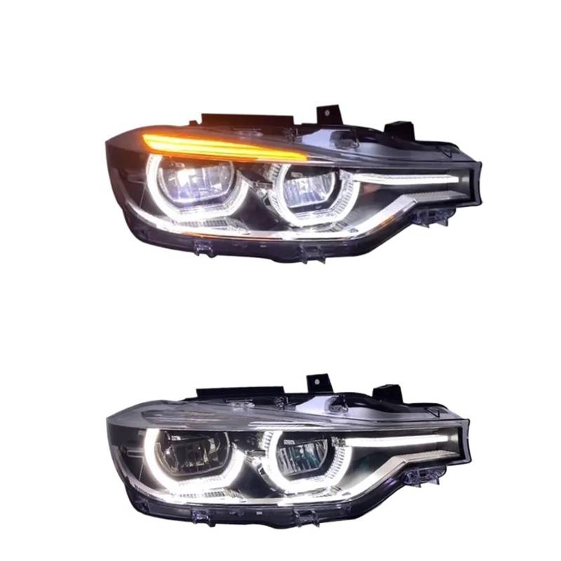 Auto Lichter Kompatibel for BMW 3 Serie F30 F35 F80 2013-2019 Dynamische Scheinwerfer DRL Angel Eye Design projektor Objektiv Zubehör(Original Halogen) von XXDRKEGS