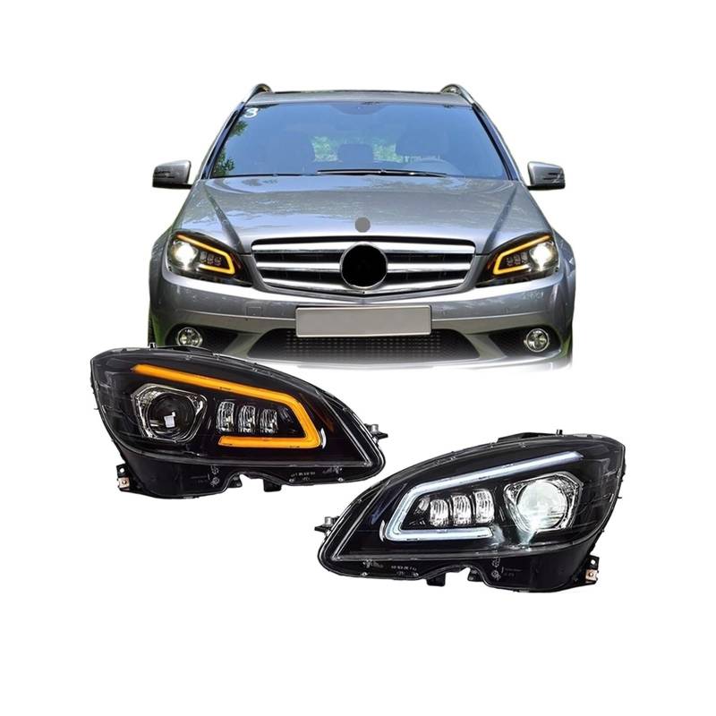 Auto Lichter Kompatibel for Benz w204 C180 C260 C200 C300 Scheinwerfer 2007-2011 Kopf Lampe Drl Projektor Objektiv Automotive von XXDRKEGS