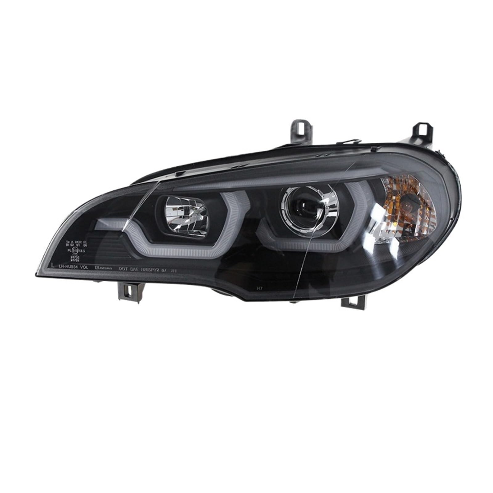 Auto Styling Scheinwerfer Kompatibel for BMW X5 E70 2007-2013 Front Lichter DRL Gelb Blinker Licht Kopf Lampen auto Montage(Led in low beam) von XXDRKEGS